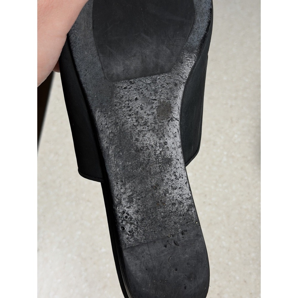 Jenni Kayne Women's 39 9 Mule Slides Oil Leather Black Pointed Toe Flats Coastal - Picture 10 of 11